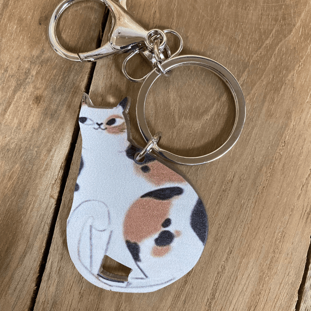 Porte Clef Chat Noir Blanc Marron