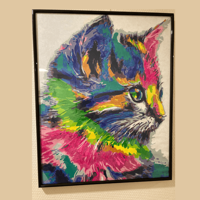 Toile peinte à la main Chat Couleur